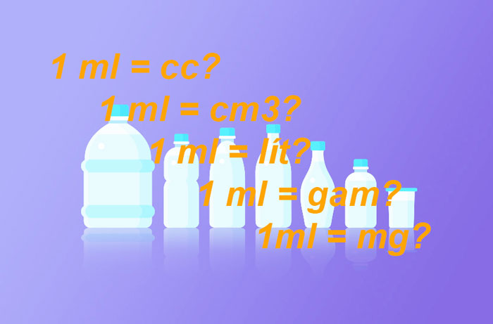 1 ml bằng bao nhiêu cc, cm3, lít, gam, mg | Chuyển đổi đơn vị ml